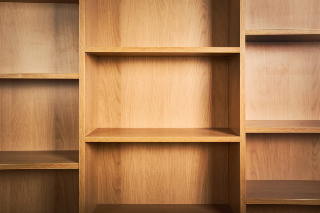empty wooden shelves